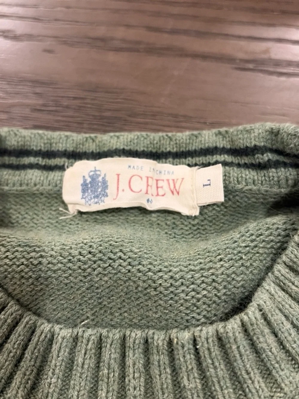 J. Crew Olive Green Crewneck Sweater